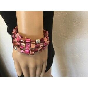 Pink Memory Wire Bracelet